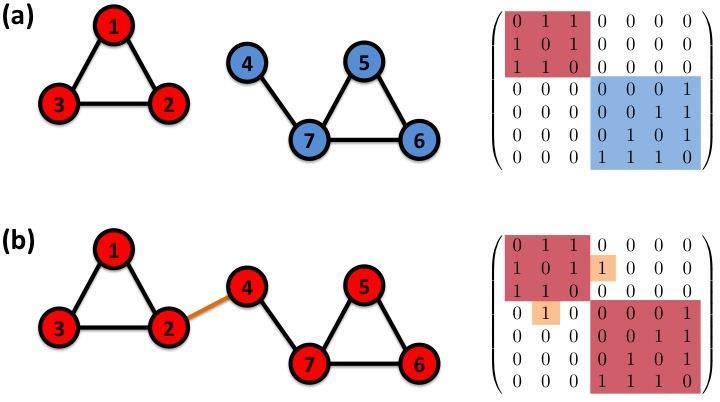 La matrice di adiacenza di una rete con più