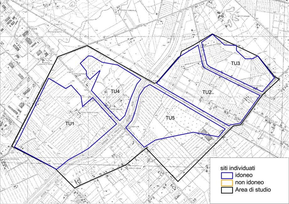 Nella figura in alto sono riportate le aree indagate nel 2005 con