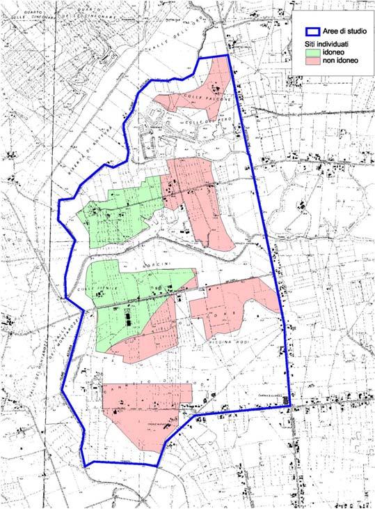 Nella figura a sinistra sono riportate le aree indagate nel 2005