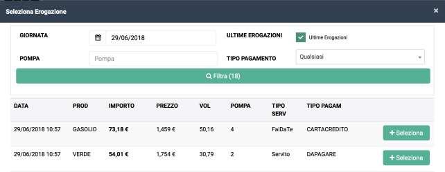 Seleziona l erogazione da aggiungere in fattura cliccando su + Seleziona Automaticamente verrà aggiunta una riga alla