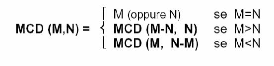 ESEMPIO: calcolo del MCD Algoritmo n 2 (metodo di Euclide) Strategia risolutiva: Finché MN: se M>N, sostituisci a M il valore M =
