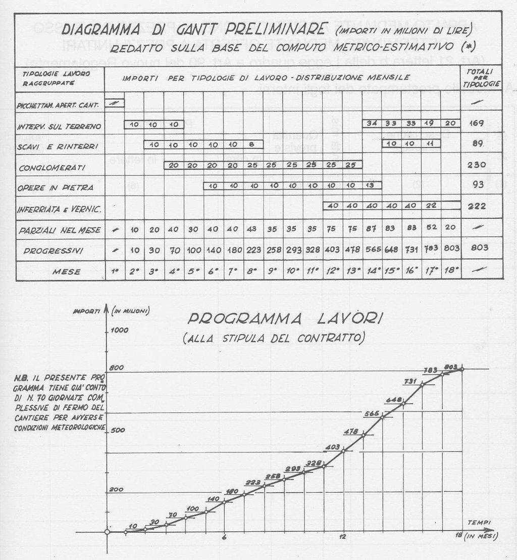 Programma dei lavori e cronopogramma Esempio di