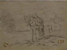 Coppia di paesaggi con alberi e mucche al pascolo, firma in basso a destra ( Paul Thomas 1859-1910). Cornice in legno dorato.