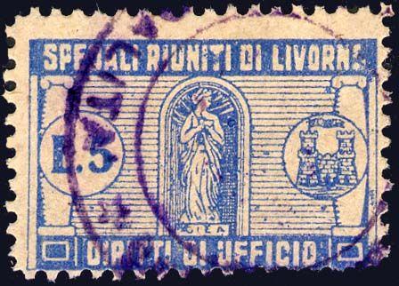 0,50 blu Pubbliche affissioni 1908/< Stampa mm. 59x33.