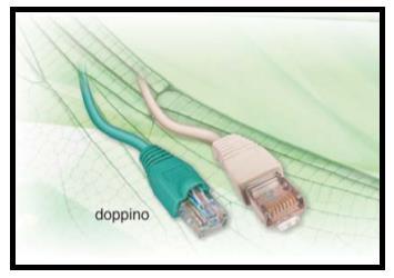 MEZZI GUIDATI Doppino telefonico Questo canale fisico, detto cavo UTP (Unshielded Twisted Pair, coppia intrecciata non schermata), è stato impiegato in modo esteso dalle compagnie fornitrici del