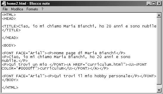 LINGUAGGIO HTML Un file HTML è un documento di testo non formattato di tipo ASCII.