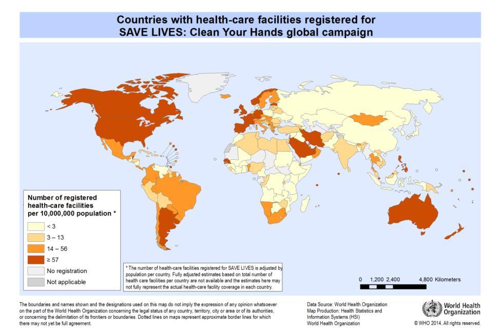 Allegranzi B. et al. Lancet Infectious Diseases, 2013; Aug 22 55 departments in 43 hospitals in 5 countries (Costa Rica, Italy, Mali, Pakistan, and Saudi Arabia).