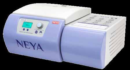 protezione Impostazione velocità in RPM e RCF Funzioni Short Spin e preraffredmento (NEYA 10R) Temperatura impostabile 10 C a +40 C (NEYA 10R) Controllo a microprocessore e display LCD multicolor
