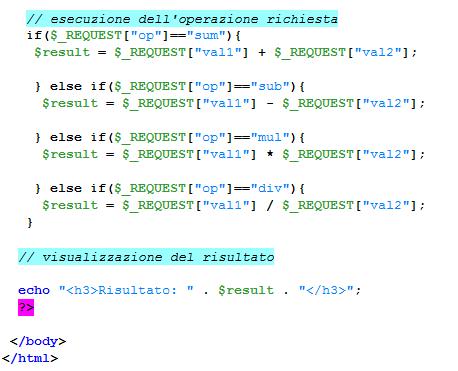 Esempio: calcolatrice Esempio: calcolatrice File calculator.