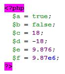 Tipi di dato Il PHP supporta diversi tipi di dato Boolean: vero o falso Integer: numeri decimali Float: numeri in virgola