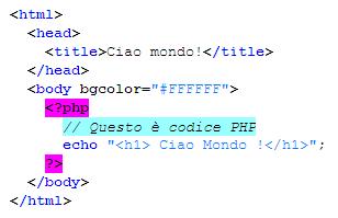 Primo esempio File di testo con estensione.php Primo esempio Se visualizzo il sorgente sul browser Perché?
