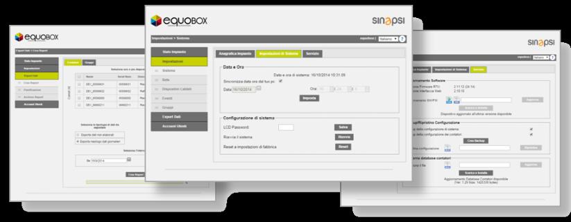 EQUOBOX RTUs INTERFACCIA WEBSERVER Consultazione dei dati di consumo semplice ed immediata Generazione e invio automatico dei report