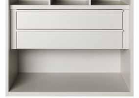 in Tramato Juta, Rovere Moro e Larice Brown Hung two-drawer unit in Linen-effect melamine, also available