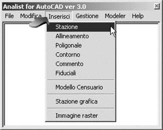 Inserisci della finestra Analist for AutoCAD.