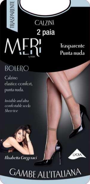 LINEA BOLERO 137 BOLERO CALZINO 2 PAIA CALZINO TRASPARENTE A 2 PAIA PUNTA INVISIBILE SHEER ANKLET WITH INVISIBLE TOE AND COMFORT