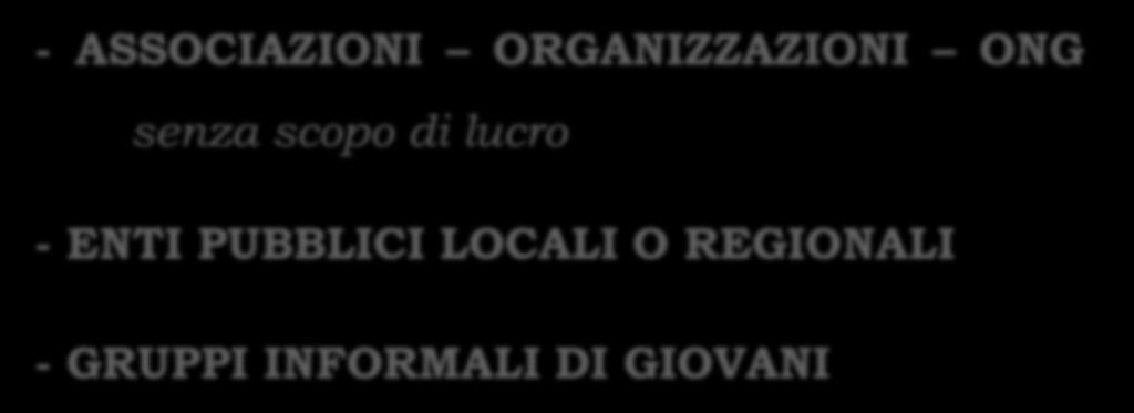 Chi può presentare uno scambio giovanile? - ASSOCIAZIONI ORGANIZZAZIONI ONG AZIONE 1.