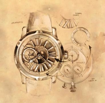 046-049 - OROLOGI 318.qxp_Layout 1 11/06/18 16:25 Pagina 48 Metropolis è l unico orologio della collezione Louis Moinet con cifre romane sul quadrante.
