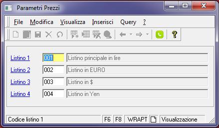 Su Mytho il reperimento prezzi standard si basa esclusivamente sul primo listino; per abilitare la gestione di tutti i listini, fare riferimento al manuale in linea di Mytho. 2.4.