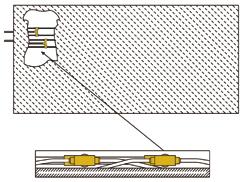 alimentare il pannello mediante delle tubazioni di diametro 16mm in multistrato.