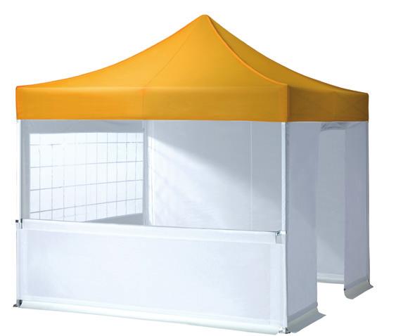 Le tende QUALYTENT Premium sono acces soriate con singole pareti laterali per consentire un ideale protezione dal vento e dalla pioggia.