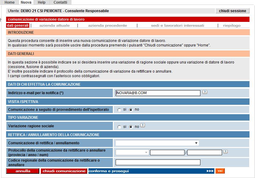 Pagina 46 di 65 9 VARIAZIONE DATORE DI LAVORO Questa tipologia di trasferimento può avvenire per le seguenti motivazioni: Cessione ramo d azienda, Affitto ramo, Incorporazione, Fusione, Ususfrutto.