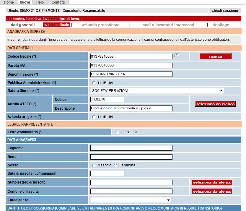 Pagina 47 di 65 codice regionale della comunicazione da rettificare o annullare: in mancanza del protocollo provinciale della comunicazione che si desidera rettificare o annullare, si può