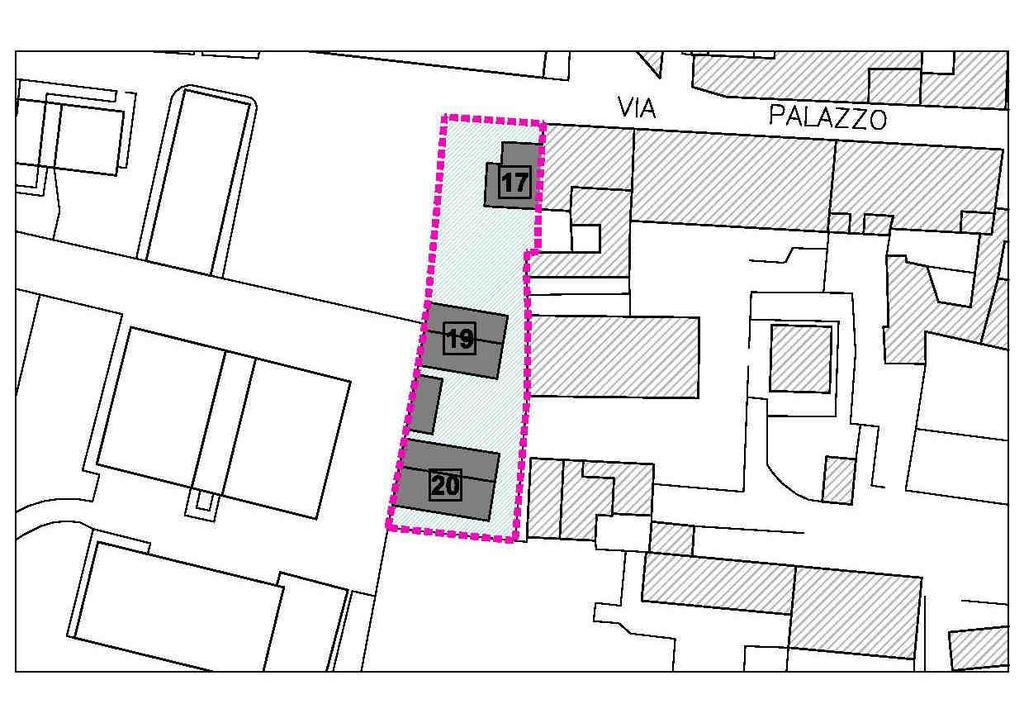 A9 PERMESSO DI COSTRUIRE CONVENZIONATO A9 LOCALIZZAZIONE: Via Palazzo S.l.p. Edifici esistenti: Edificio n. 17-2 piani 366 m 2 Edificio n. 19-2 piani 266 m 2 Edificio n.