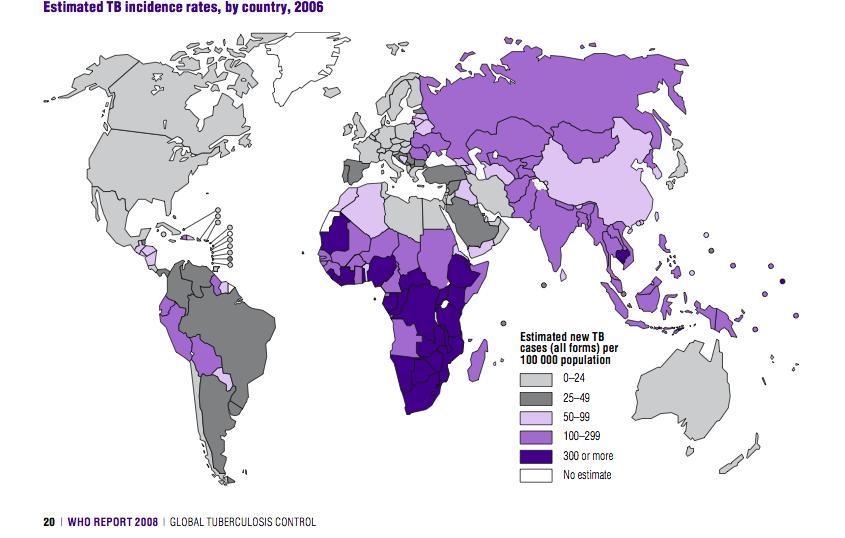 L OMS nel Report 2008 - Global Tuberculosis control stima che dei 9,2 milioni di