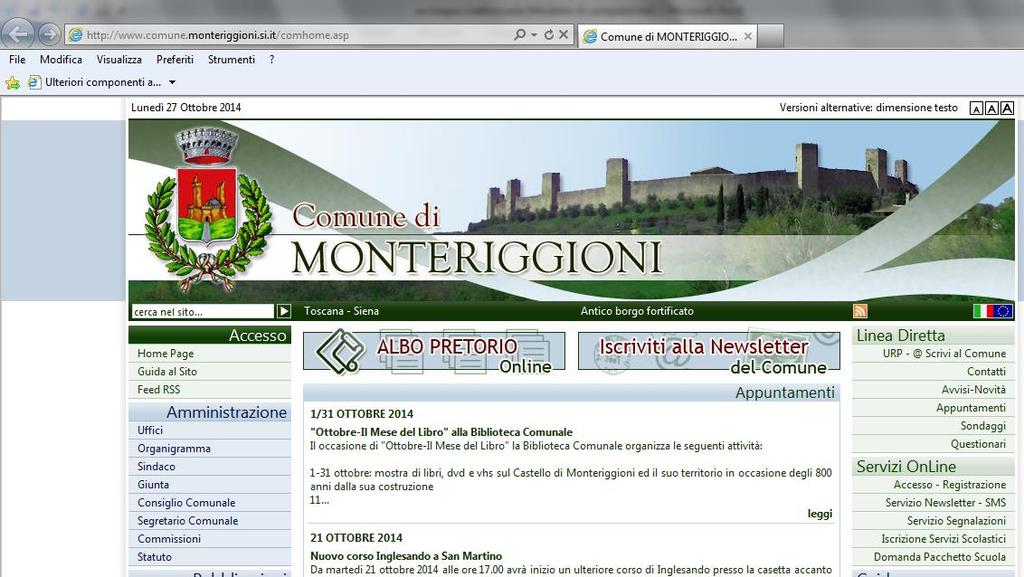 Allegato 1: Istruzioni per compilazione on line Per effettuare l