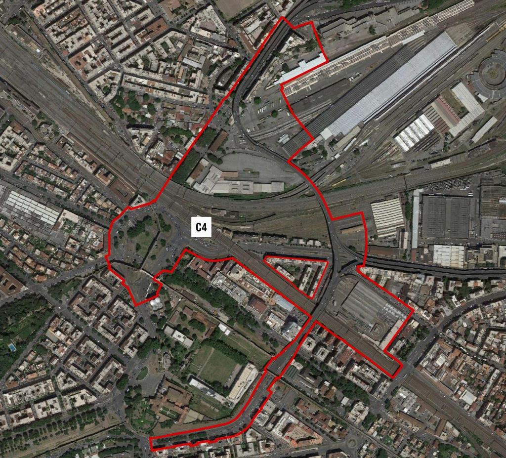 Ambito di valorizzazione C4 Scalo S. Lorenzo Tangenziale est Porta Maggiore Nel PRG l ambito di valorizzazione C4 è classificato tra le componenti della Città storica.