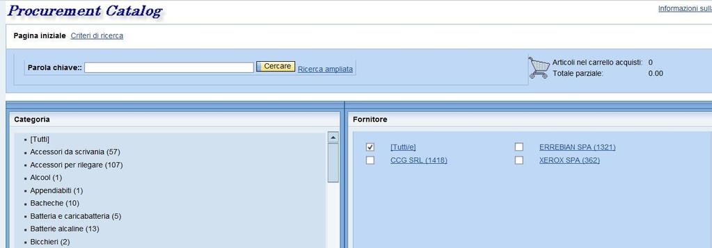 Struttura del catalogo elettronico La pagina di presentazione di SAP MDM Catalog è composta da 3