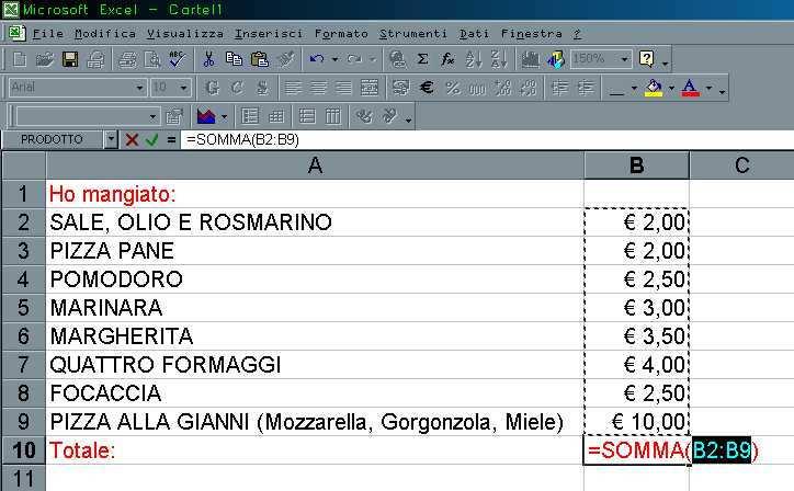 LA FUNZIONE SOMMA AUTOMATICA Dato che la funzione somma è utilizzata