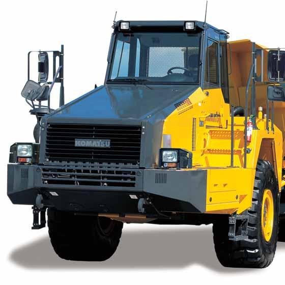 Un rapido sguardo La tecnologia e i componenti di ultima generazione utilizzati da Komatsu per il modello HM350-2 fanno di questo dumper articolato un prodotto veramente esclusivo.