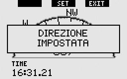 Quando si imposta una direzione di riferimento, Galileo contrassegna automaticamente i punti a 90, 120 e 180 gradi come ausilio per la navigazione.