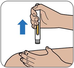 Punto 6: Dopo il secondo scatto, contare lentamente fino a 15 per completare l iniezione. Non allentare la pressione sul sito d iniezione fino al completamento dell iniezione.