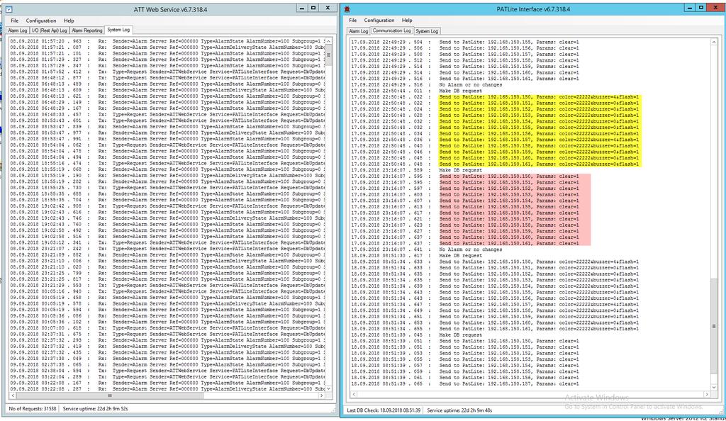 Web Service che dialoga con tutte le Patlite Accensione Patlite,