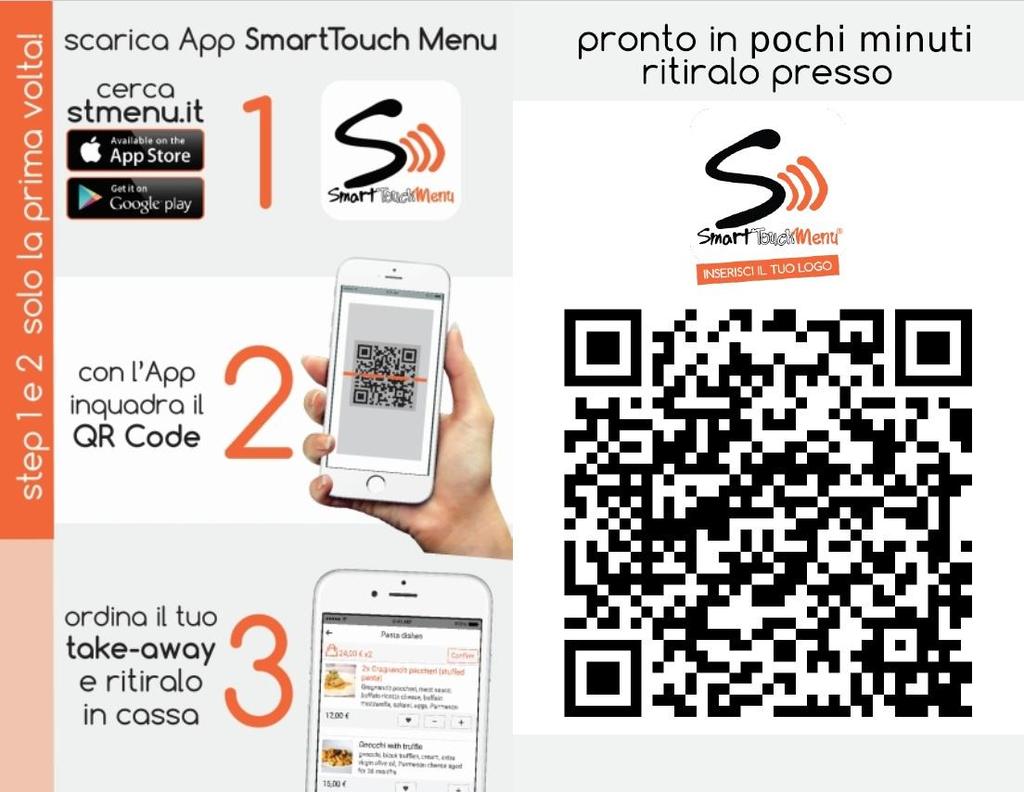 Come funziona da casa Il QR per l asporto e il domicilio può essere scansionato anche soltanto una volta sola, poi l esercizio rimane disponibile anche per successivi ordini e non occorre più averlo