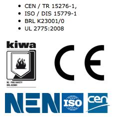 Client Report Number 246190 Intertek Report 3145797 - UL 711 RINA 2008-CSST-PMO-48712 TNO Product Approval - CEN EN 15276 EN 12094 NFPA