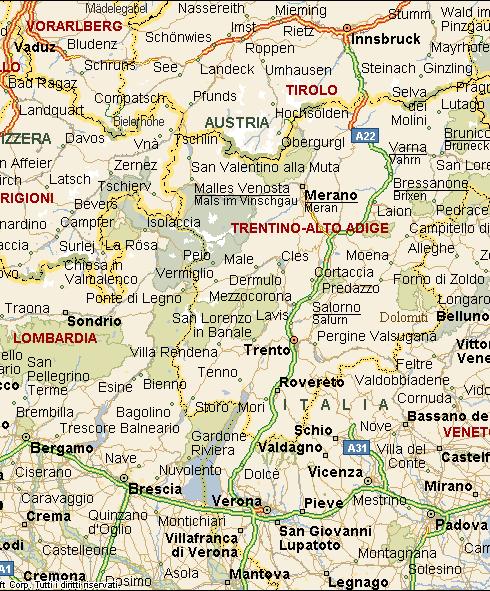 Confine di Stato Austria Aree Brennero dir. Nord/Sud Vipiteno - Autoporto Sadobre A22 Brennero - Modena Bolzano sud AdS Paganella est Trento - dir.