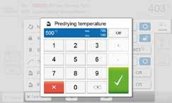 5. Utilizzo e configurazione Esempio 2: modifica della temperatura di preasciugatura 1. Premere il tasto [opzioni] 2.