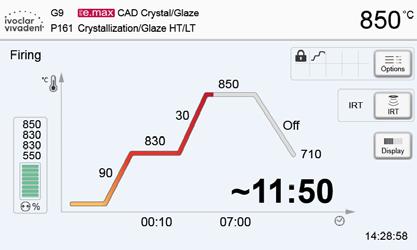 5. Utilizzo e configurazione 5.2.7 Avvio e stop programmi / la visualizzazione della funzione OAvviando il programma con il tasto Start, compare l immagine della curva di cottura.