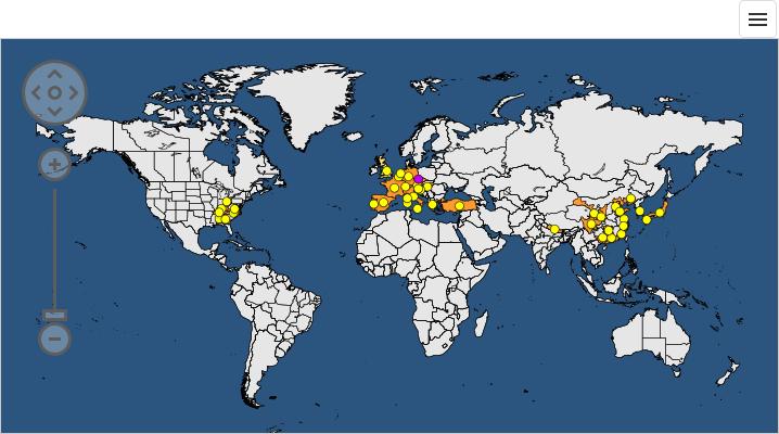 Figura 2 - Segnalazioni di Dryocosmus kuriphilus a livello globale.