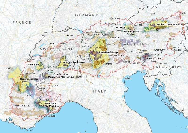 Mappa delle Regioni Piota per la Connettività ecologica della Piattaforma Rete Ecologica della Convenzione delle Alpi (Ottobre2016) Attualmente le seguenti Regioni Pilota per la connettività