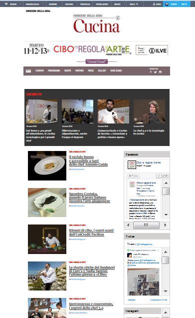 2 CANALI WEB DEDICATI Cucina.Corriere.it.