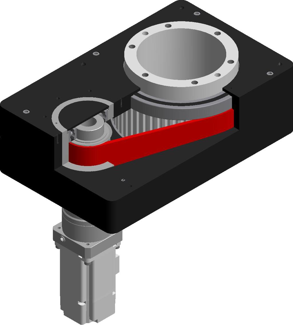 Sistema di calibrazione micrometrico della trasmissione Mandrino con spine di riferimento e fori per il fissaggio di tavole o accessori Attuatore Rotativo ad elevate prestazioni, dotato di grande