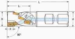 capacità di asportazione grazie all impiego di più inserti. Non utilizzabile in ramping e fresatura circolare.