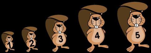 121. ESERCIZIO 12 (CASTORO) G3 ENG Five beavers (numbered from 1 to 5) are playing hide and