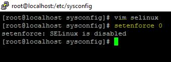 il file selinux come di seguito: Modificare il valore SELINUX con DISABLED.
