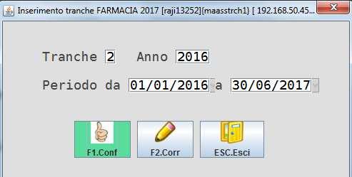 Verrà visualizzata una videata come in figura digitare F2 o cliccare sul pulsante e impostare la tranche e le date limite