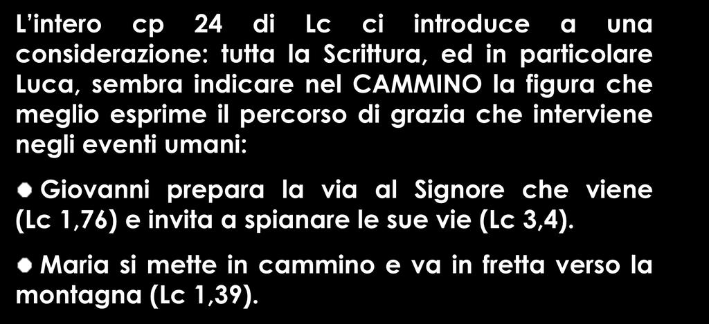 L intero cp 24 di Lc ci introduce a una considerazione: tutta la Scrittura, ed in particolare